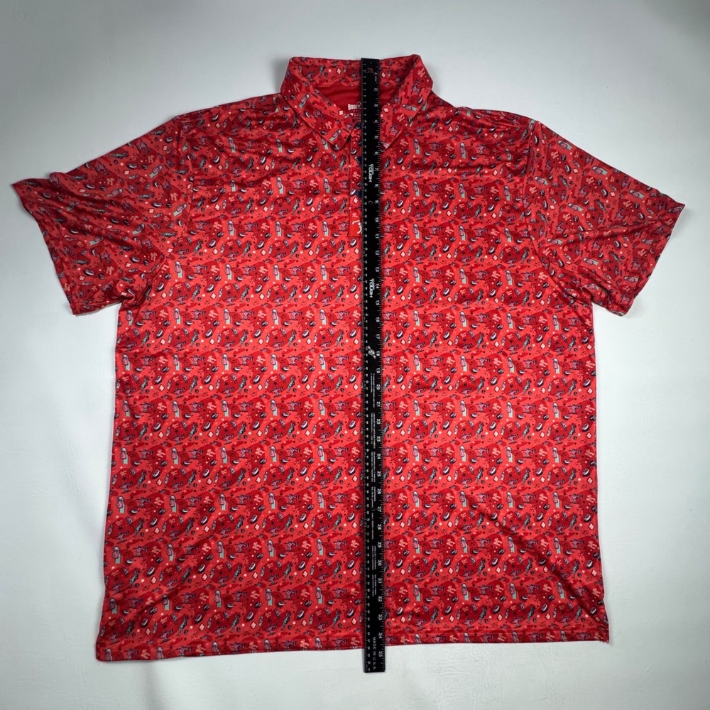 Bogey Bros Golf Co Polo Shirt USA Patriotic Graphic Print Mens Red 3XL XXXL - Picture 5 of 10